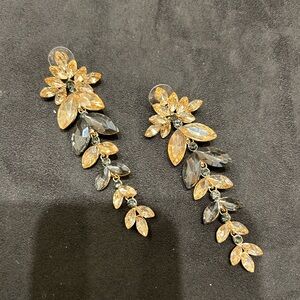 Gold and Silver Leaf Cascade Earrings